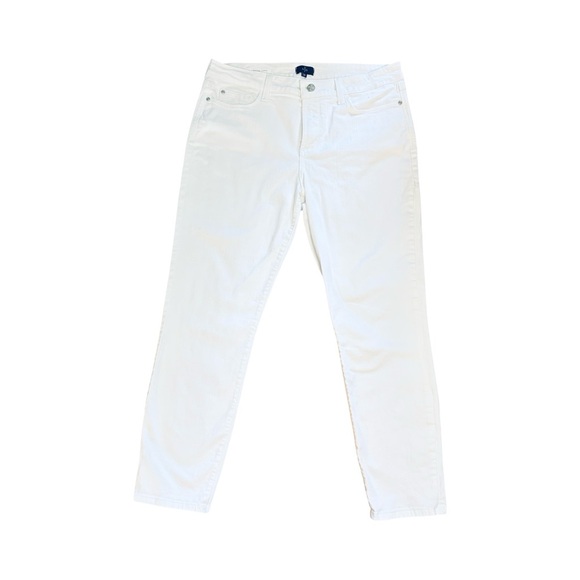 NYDJ Clarissa Mid Rise Ankle White Jeans Patented Lift Tuck Technology Size 12 - Picture 3 of 13